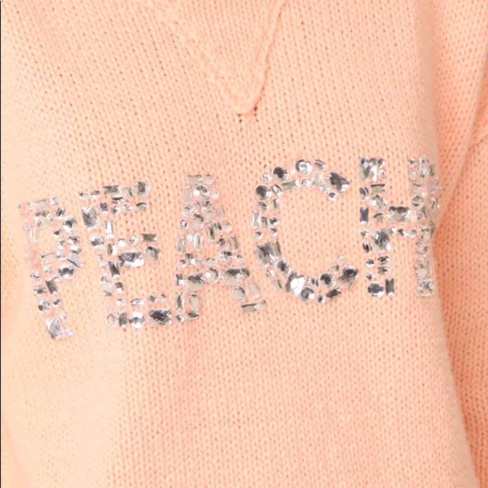 HP π NWT Wildfox Peachy Rhinestone Sweater - Picture 3 of 5